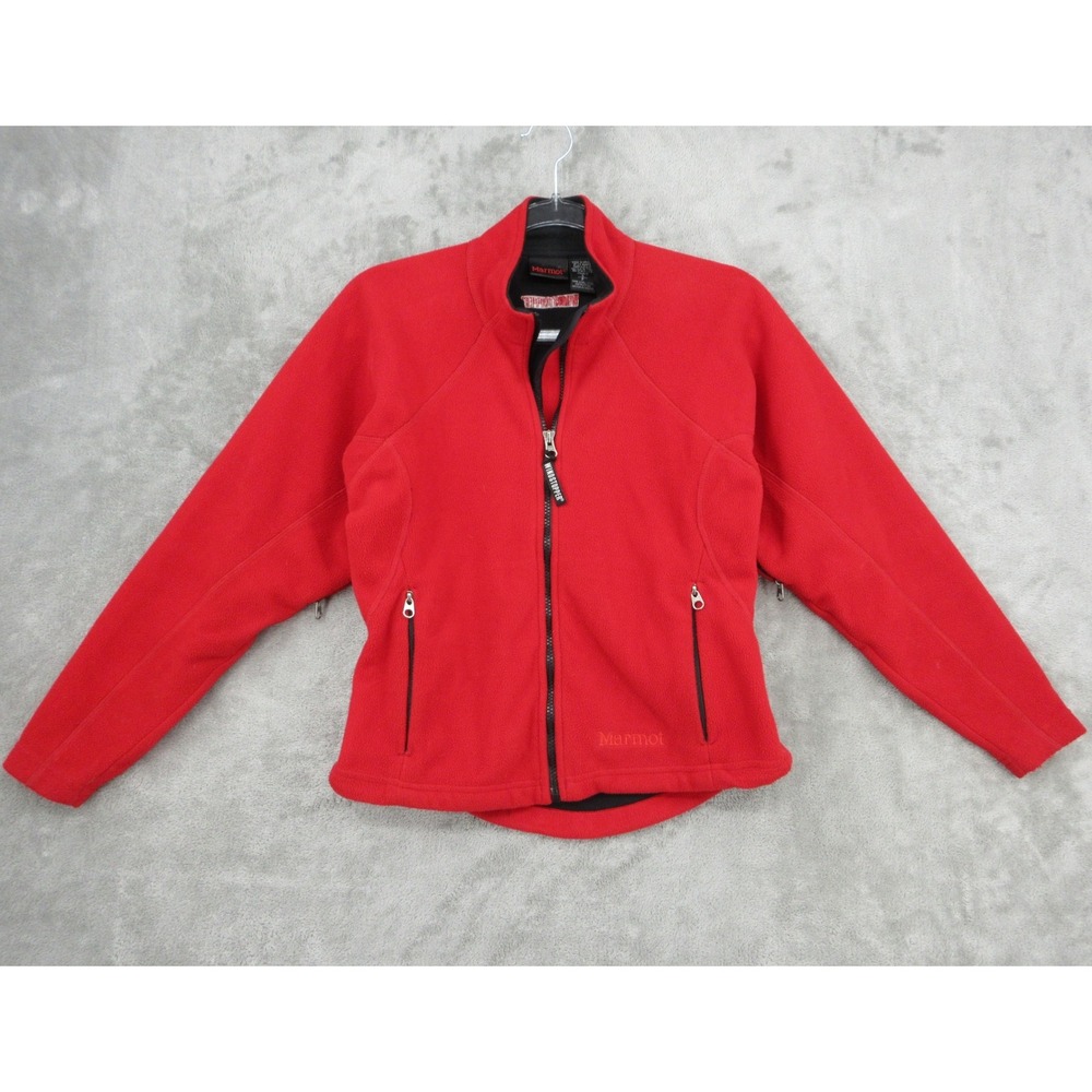 Marmot Jacket Womens Size S Red Windstopper Fleece‎ Full Zip Outdoor Gorp Hiking